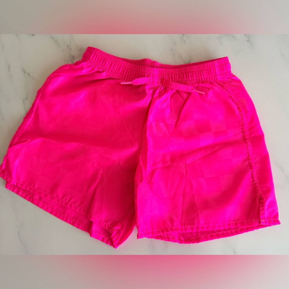 DSG Neon Pink Checkered Athletic Shorts